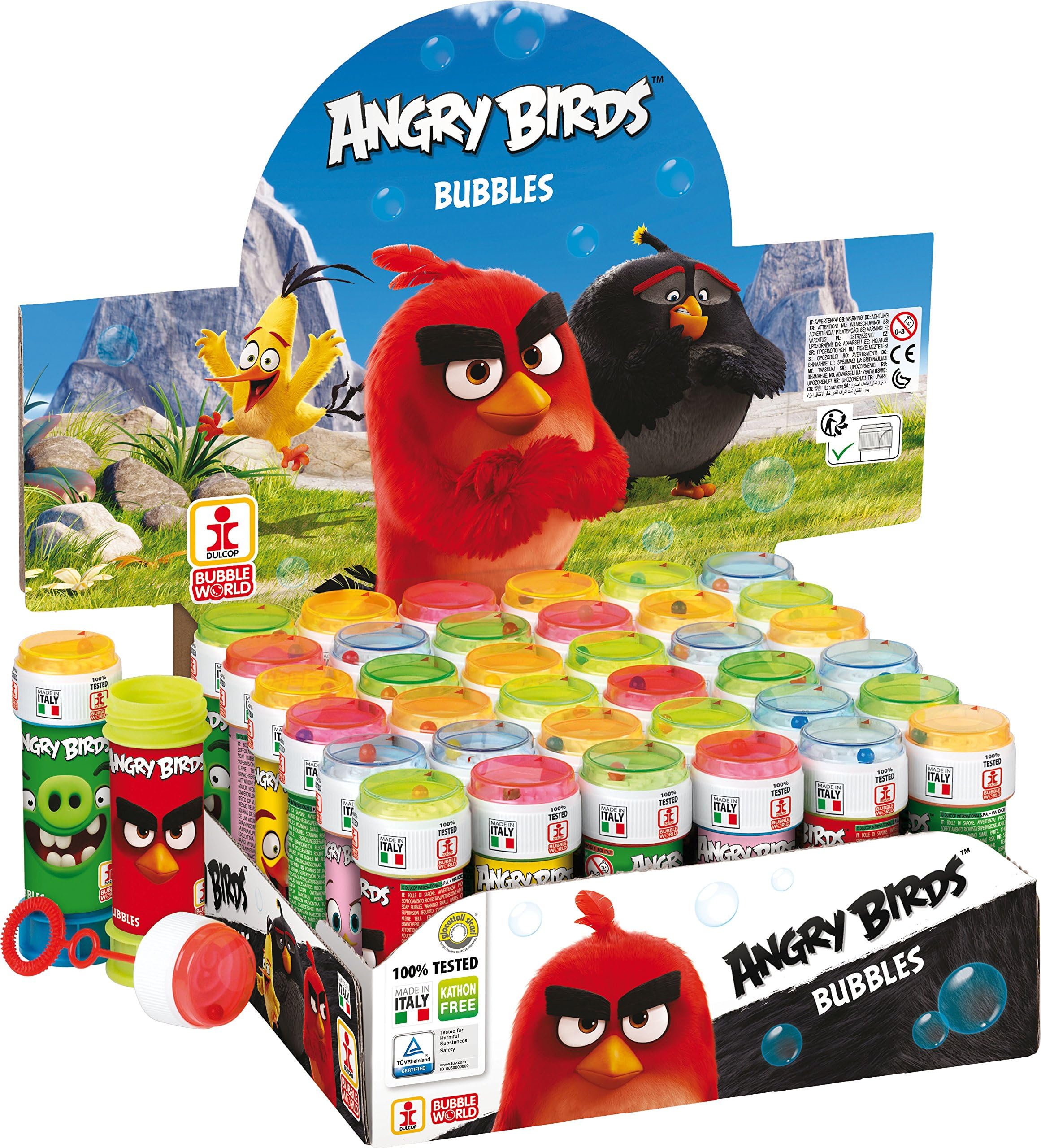 Dulcop International 36 x Angry Birds - Puzzle Maze Tub Of Bubbles 60ml Wholesale Box