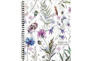 GOIUNLT Teacher Planner 2024-2025, Lesson Planner 2024-2025 Academic Year, Jul.2024 – Jun.2025, with Tabs, Thick Paper, 2-Sided Pocket, 8'' x 10'' Daily Weekly and Monthly Calendar with 8 Periods, Watercolor