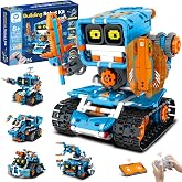 Sillbird Building Robot Kit with Remote Control STEM Gifts for Kids 8-12 | Coding Robotic Set, Eductional Birthday Present, APP-controlled, Build 5in1 Models, LED Eyes, Rechargeable Bot, 773 Pieces