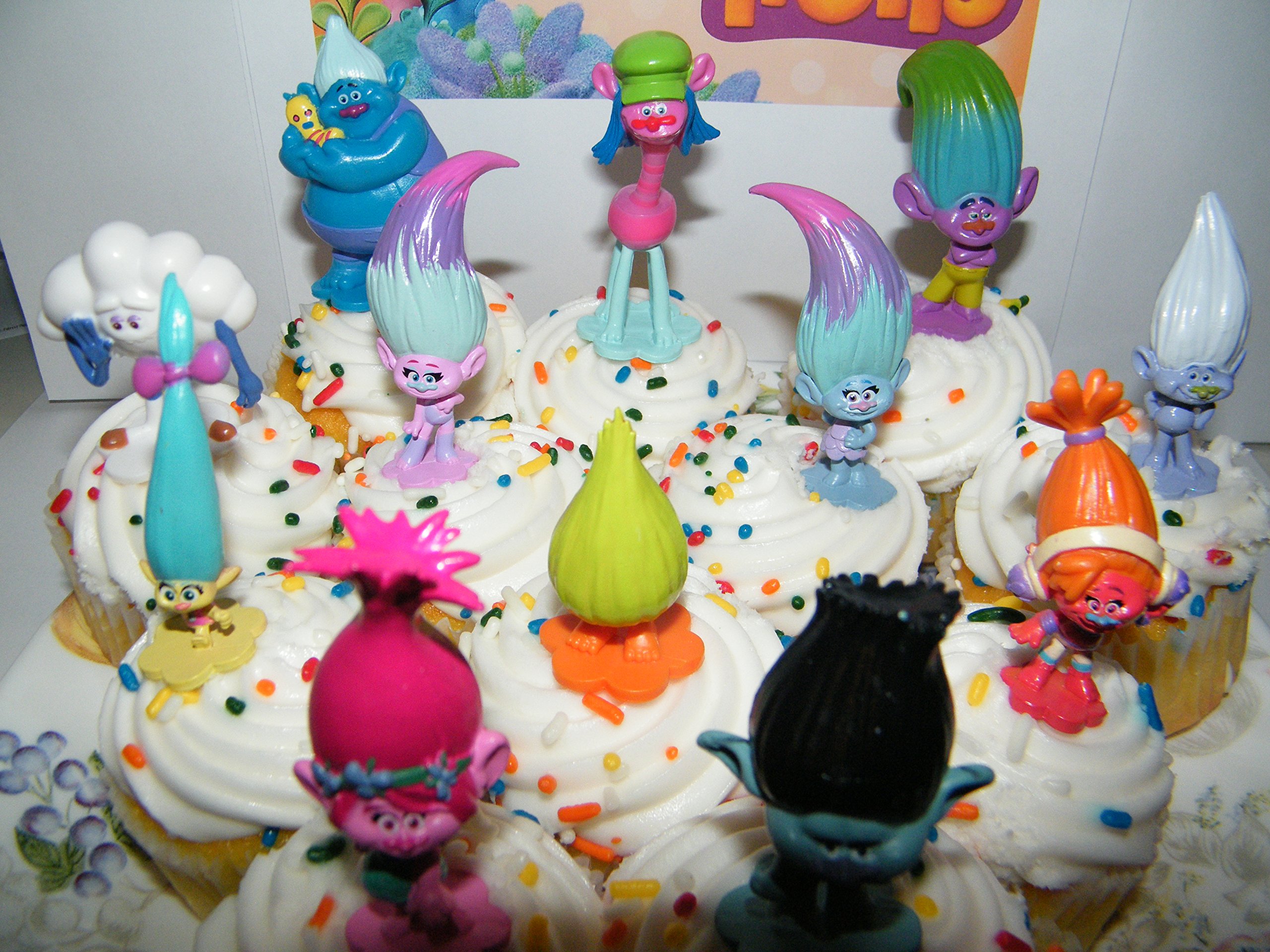 Dreamworks Trolls Movie Deluxe Mini Cake Toppers Cupcake Decorations