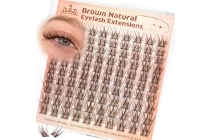 Brown Lash Clusters 10-14MM Wispy Eyelash Clusters Natural Eyelash Extensions C Curl Clean Girl Makeup Individual Lashes Fair