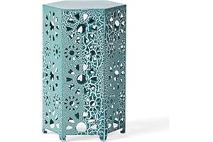 Christopher Knight Home Eliana Outdoor 14" Sunburst Iron Side Table, Crackle Teal