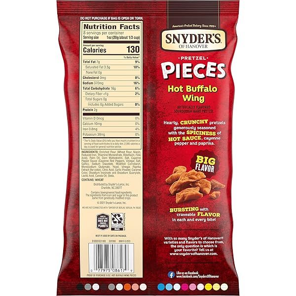 SNYDER’S OF HANOVER PRETZEL PIECES, HOT BUFFALO WING, 8 OZ