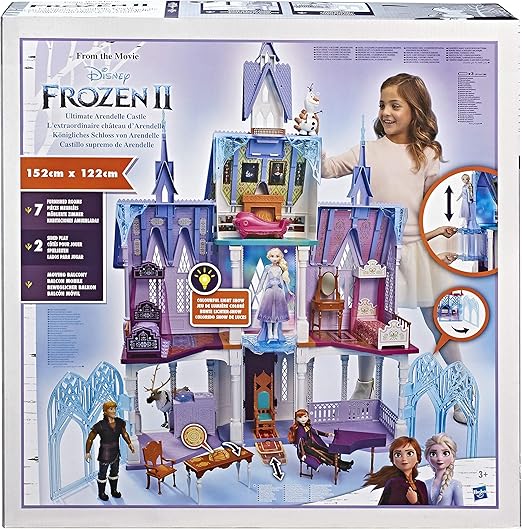 disney frozen 2 ultimate arendelle castle playset with lights and moving balcony
