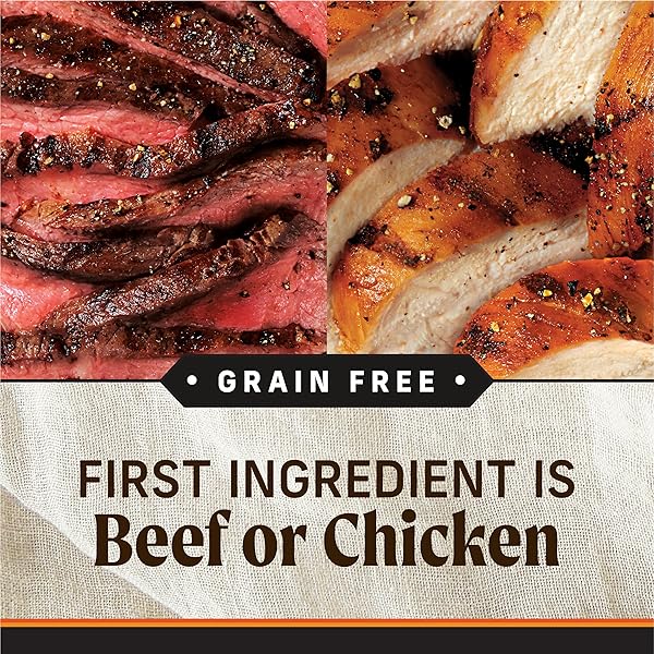 MERRICK GRAIN FREE PREMIUM AND NATURAL CANNED DOG FOOD, SOFT AND HEALTHY, REAL BEEF AND CHICKEN VARIETY PACK – (PACK OF 12) 9.5 LB. CANS