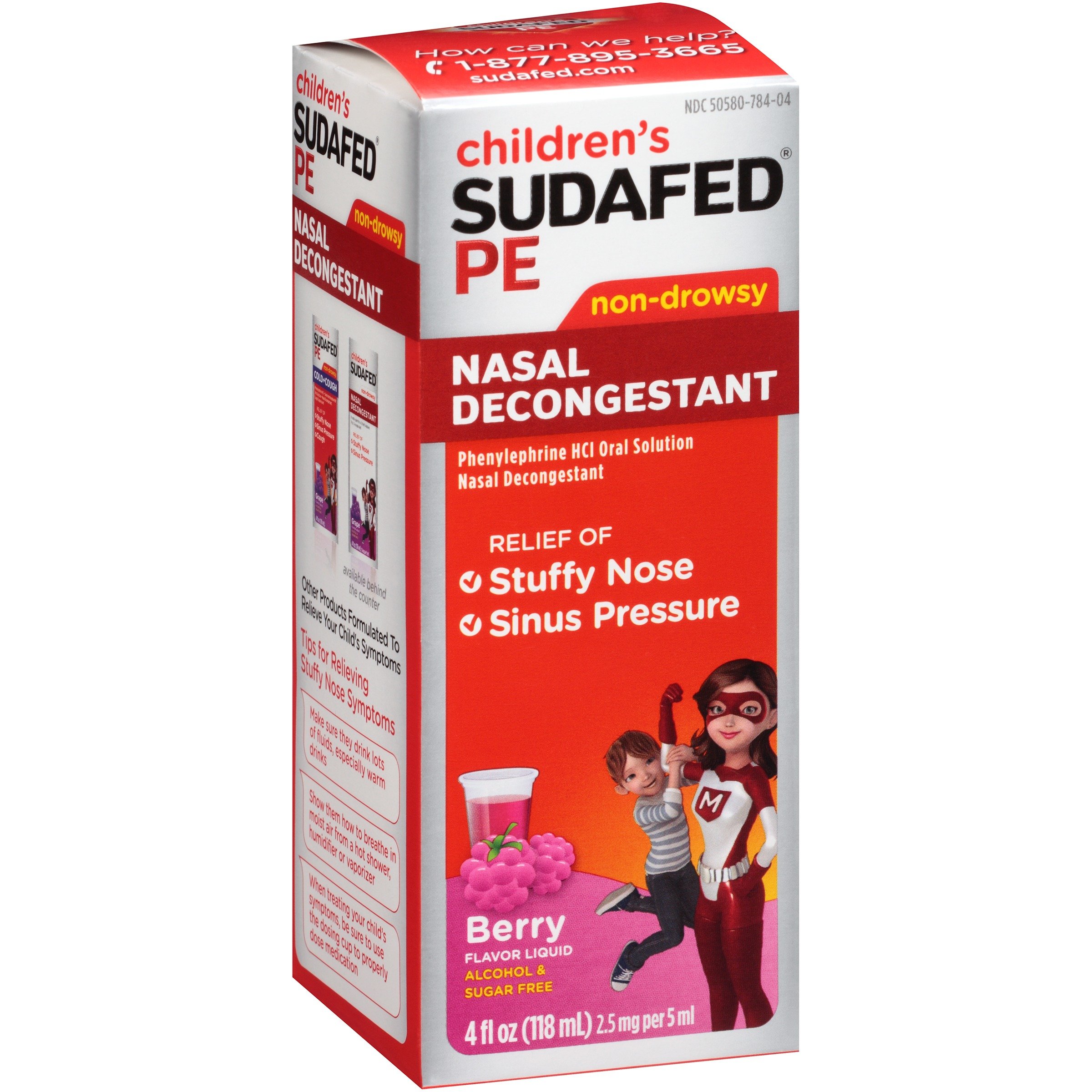 Children's Sudafed PE Nasal Decongestant with Phenylephrine HCl, Berry