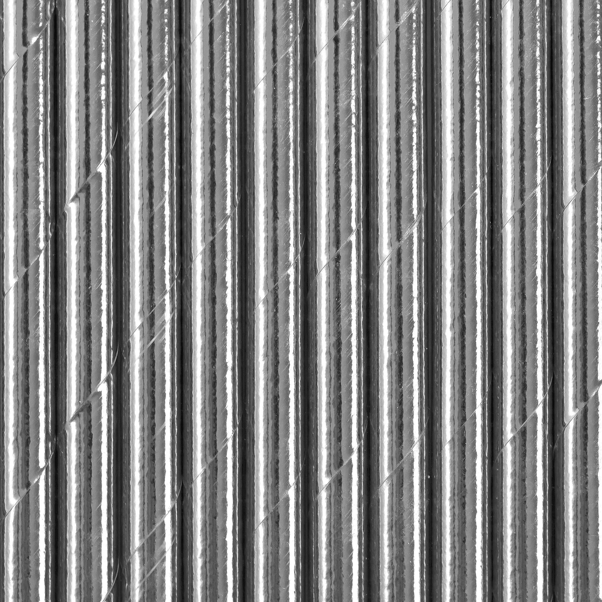 Silver paper straws for Christmas and theme parties, 19.5 cm long