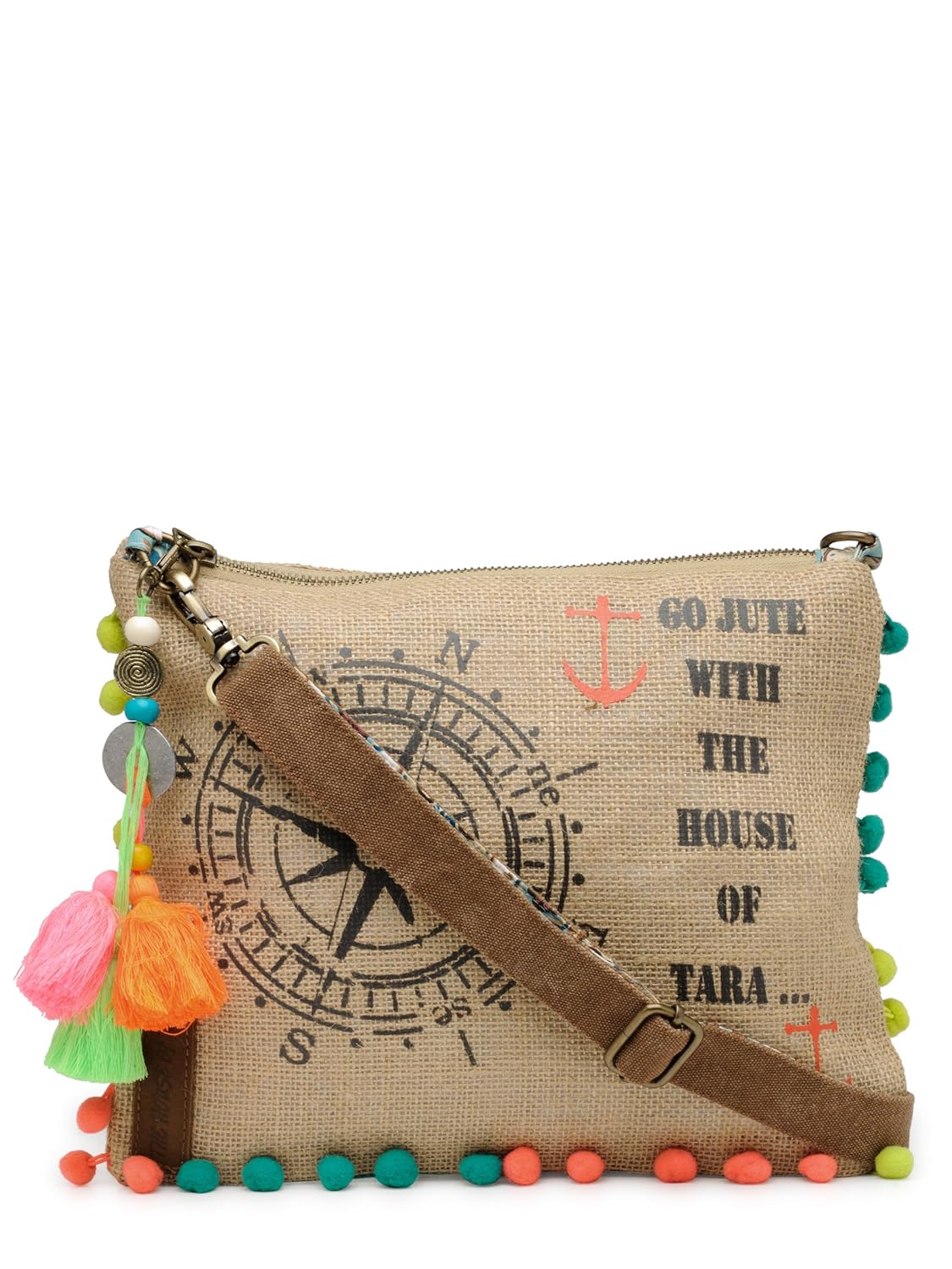 the house of tara women's crossbody bag (beige, htcb 048)