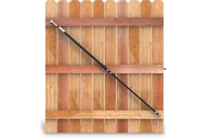 True Latch 6' Telescopic Gate Brace - Wood Privacy Fence Anti Sag Gate Kit - Gate Hardware Kit for Outdoor Wooden Fence Gates, 1 Patented USA Made Brace (6' Telescopic (40" - 74"), Black)