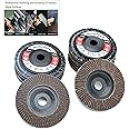 Anmeilexst 10 Packs 5/8" 80 Grit and 320 Grit High Density Calcination Alumina Flap Disc Abrasive Wheel, 4" Diameter, for Polishing Metal, Stainless Steel and Wood