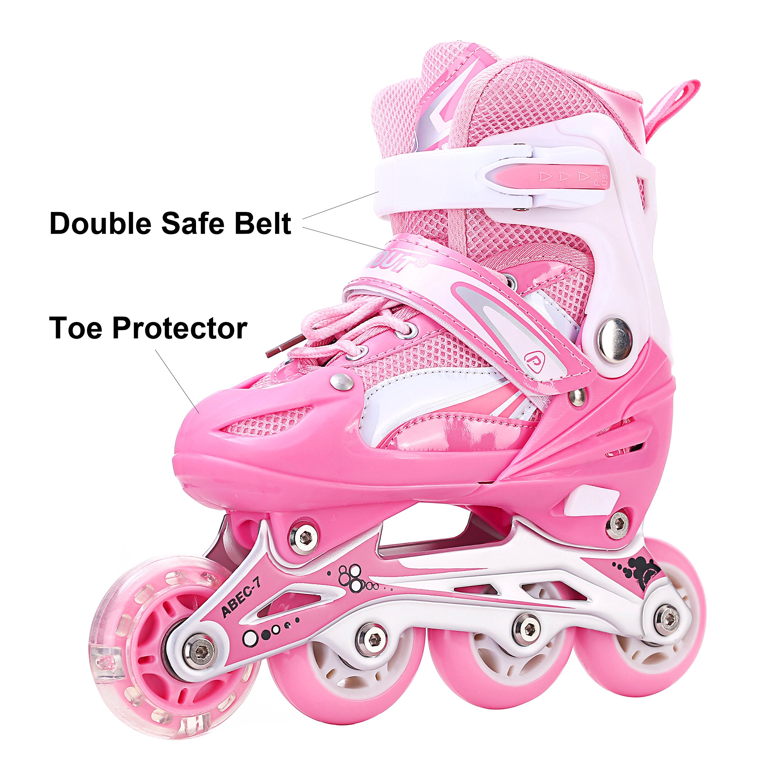 Girls Inline Skates Adjustable Rollerblades for Kids Girls, S size with