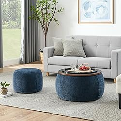 Niccae 2-Piece Set Round Chenille Storage