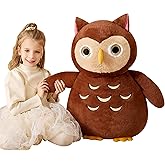 EARTHSOUND Giant Owl Stuffed Animal Plush Toy,23 inches Large Jumbo Cute Soft Toys,Big Size Huge Fluffy Plushy Fat Plushie,Gifts for Kid