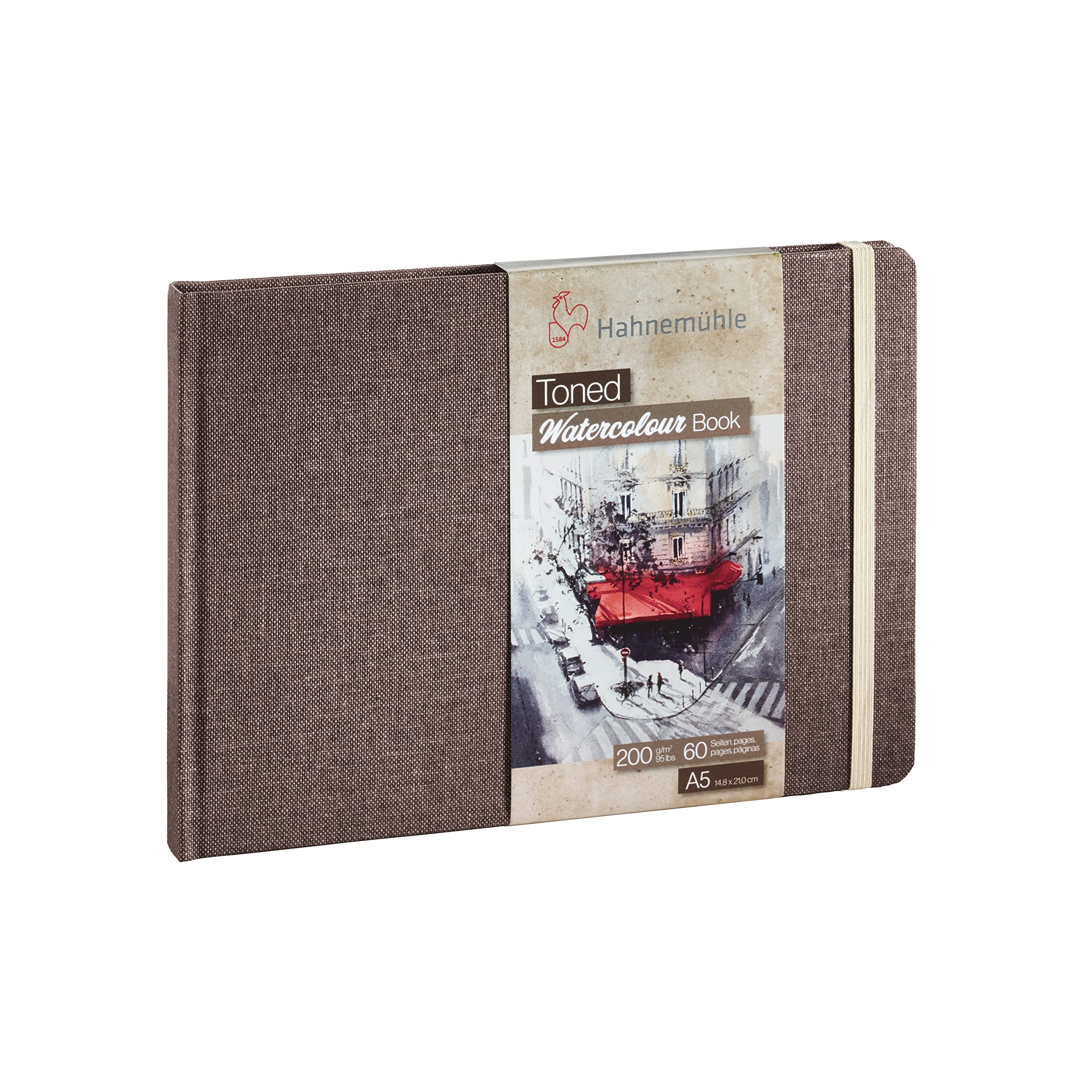 Hahnemuhle 10625181 Toned Watercolour Book, A5 Size, Beige, Pack of 5