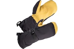 SKYDEER Waterproof and Windproof Genuine Deerskin Leather Ski Gloves with 150G 3M Thinsulate Insulation (SD8648T)