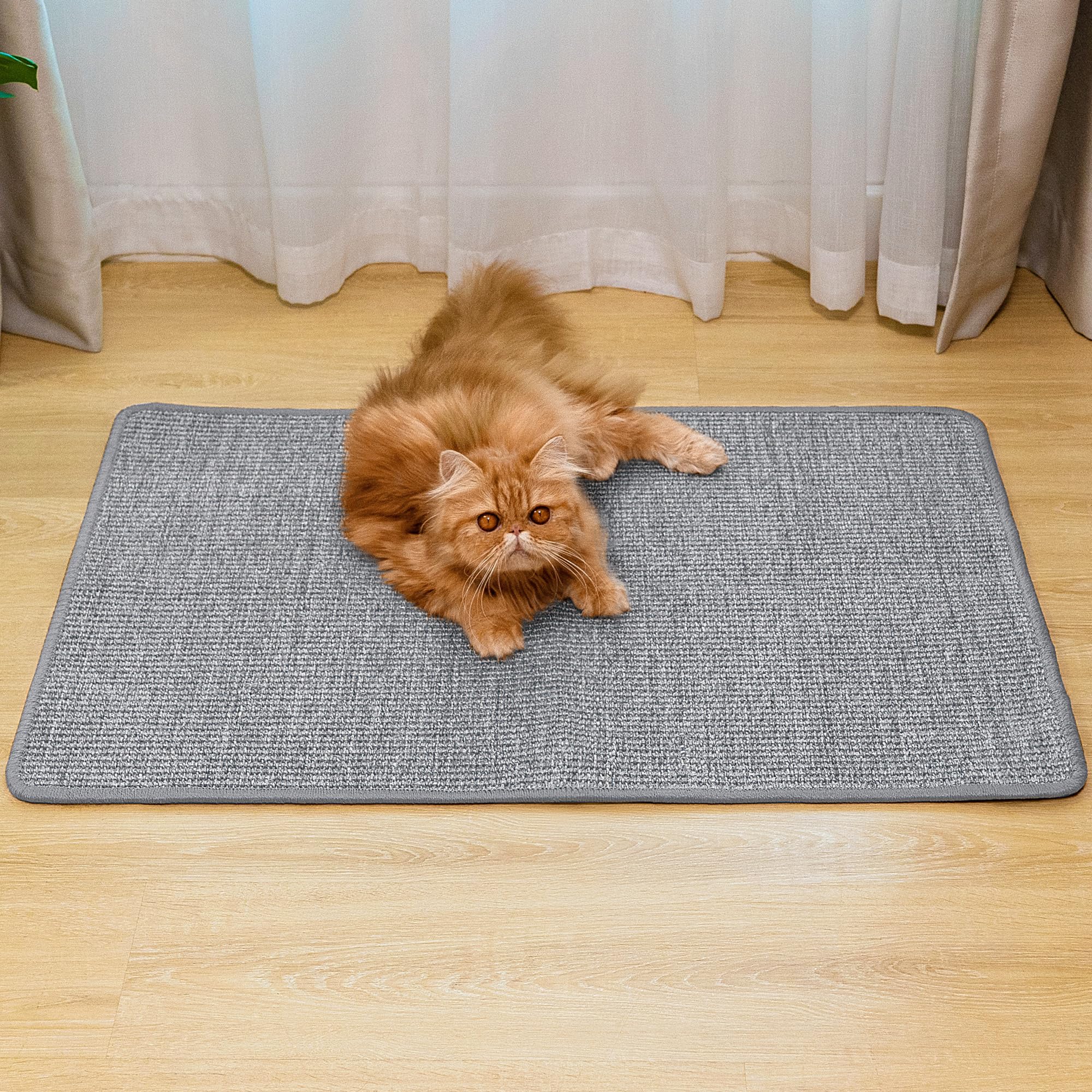 Photo 1 of Conlun Cat Scratcher Mat,Natural Sisal Cat Scratch Pad,Horizontal Floor Cat Scratching Pads Rug for Indoor Cats Grinding Claws Nails,Cat Furniture Protector for Couch & Carpets & Sofas