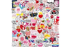 MAIOUSU STORE 100PCS Valentine's Day Stickers Love Stickers, Love Heart Stickers Vinyl Waterproof Romantic Valentine Stickers for Laptops Gifts Water Bottles Scooters and Valentine's Day Wall Window Decorations(4）