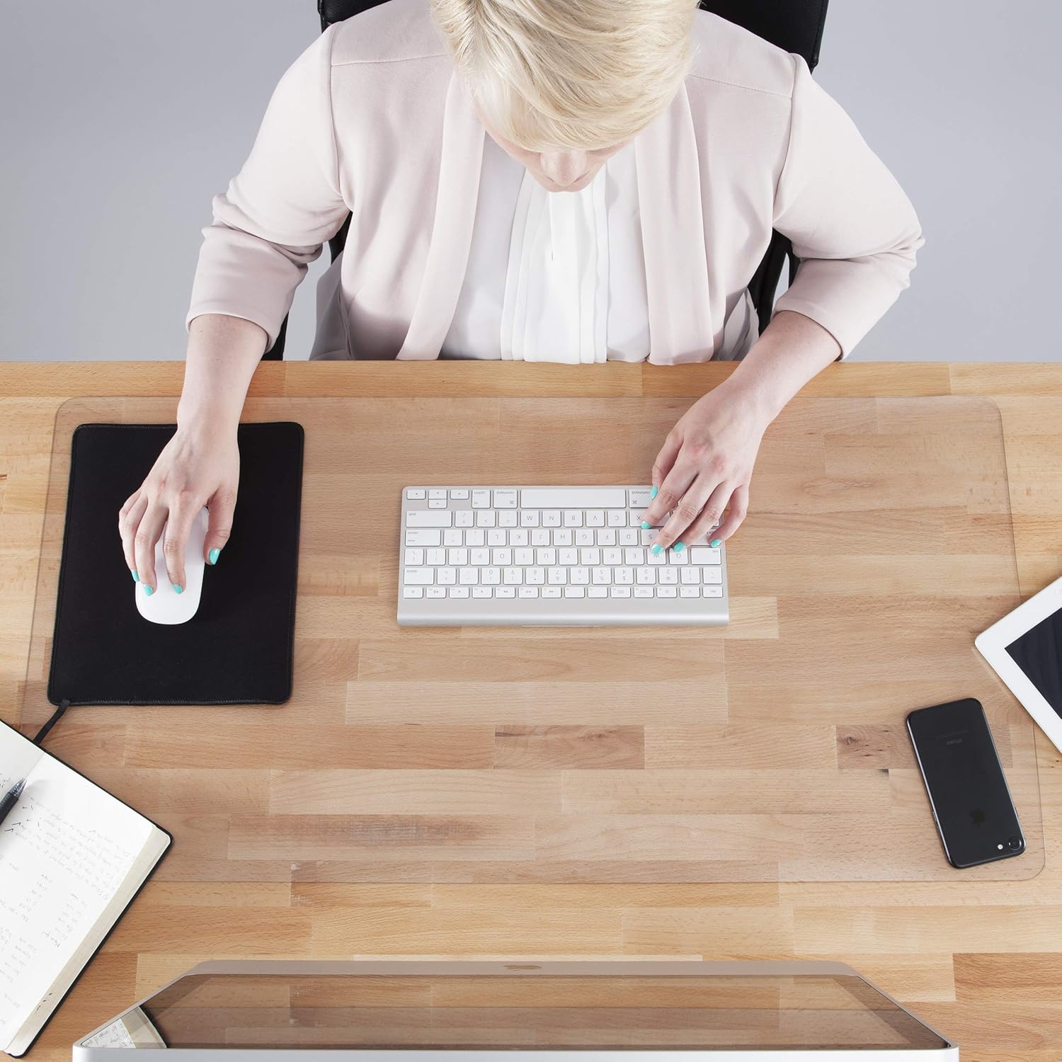 Desk Pad Clear Desk Pad Clear, Fleeken NonSlip PVC Soft Writing Mat