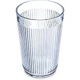 Carlisle FoodService Products Crystalon Stack-All Stackable Tumbler Plastic Tumbler with Ribbed Texture for Restaurants, Catering, Kitchens, Plastic, 8.4 Ounces, Clear