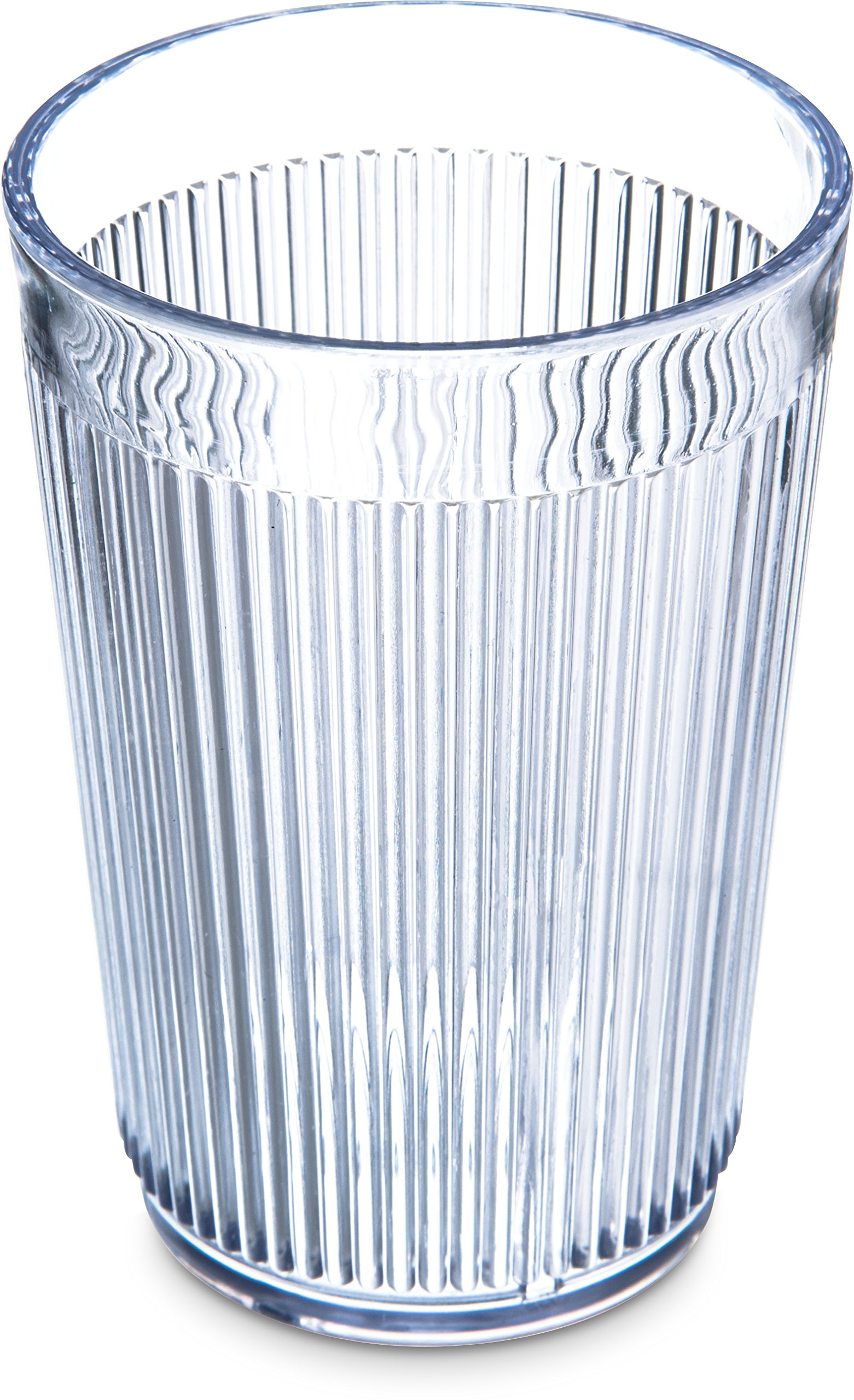 Photo 1 of Carlisle FoodService Products Crystalon Stack-All Stackable Tumbler Plastic Tumbler with Ribbed Texture for Restaurants, Catering, Kitchens, Plastic, 8.4 Ounces, Clear