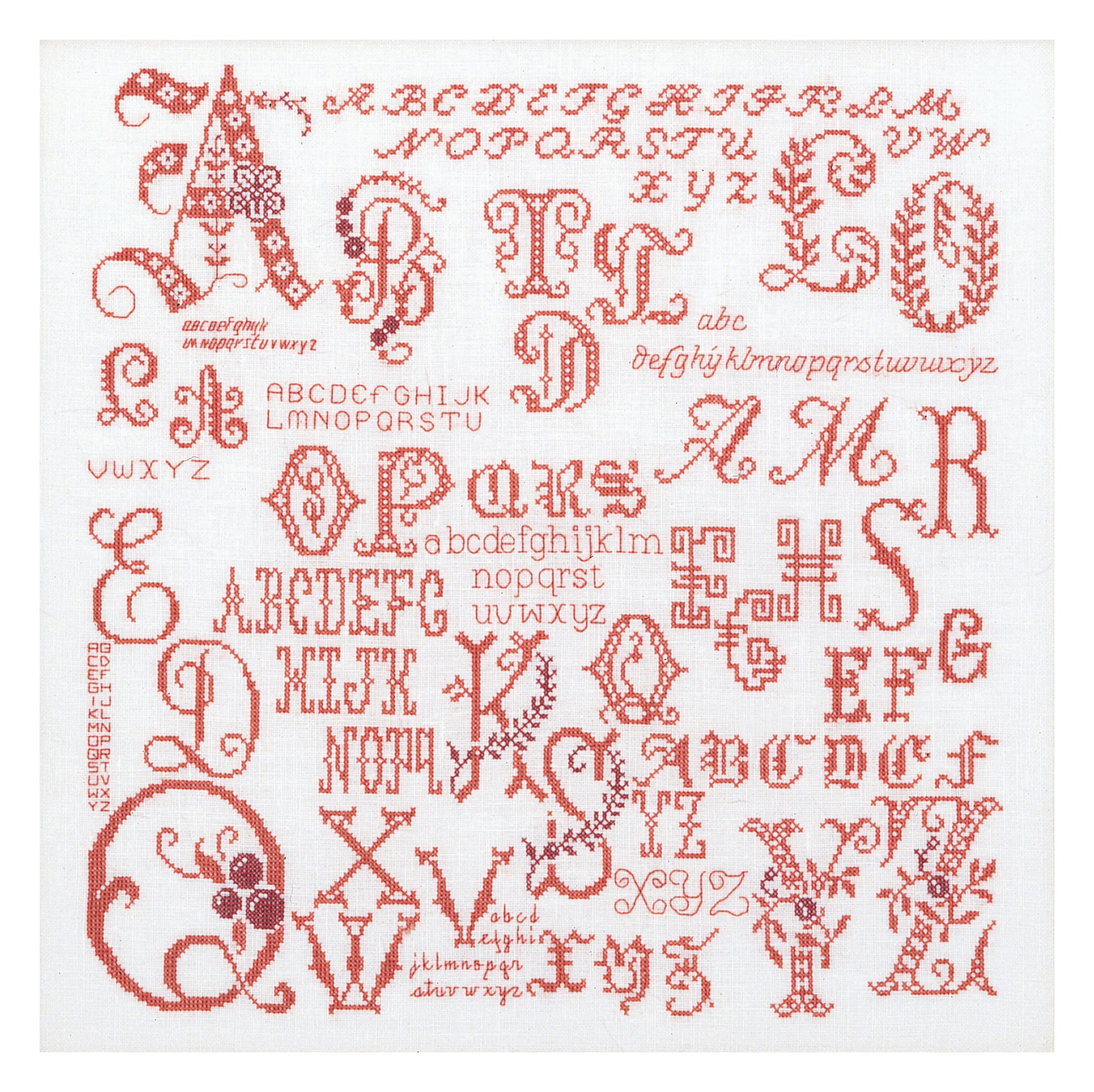 Thea Gouverneur - Counted Cross Stitch Kit - Antique Character Sampler - Aida - 18 Count - Embroidery Kit for Adults - DMC Embroidery Threads and Other Cross Stitch Supplies Included - 2093A