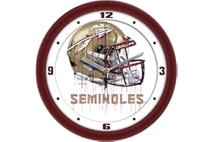 SUNTIME Florida State Seminoles Drip Helmet Decorative Wall Clock, Silent Non-Ticking Sports Team Wall Clock for Living Room Decor, Bedroom, Fan Cave, 11.5"