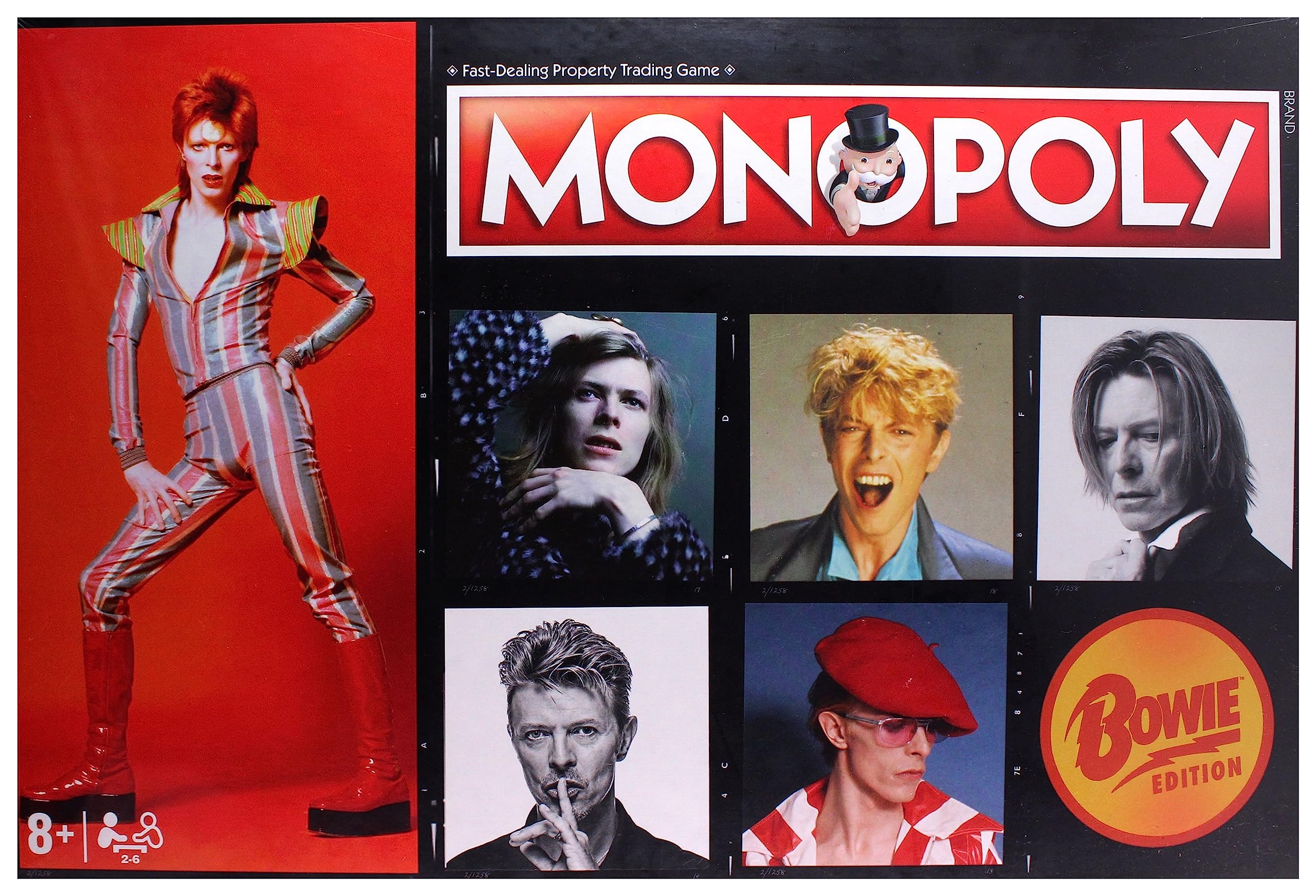 Winning Moves David Bowie Monopoly Board Game, Advance to Heroes, Diamond Dogs, Aladdin Sane and Hunky Dory, build stages and stadiums and bankrupt your fellow Kooks, gift for players aged 8 plus
