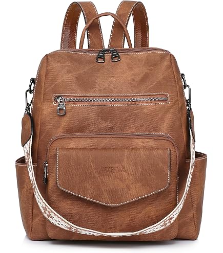 afonie genuine leather 4 compartments women backpack handbag FADEON for Women, 13 inch, Travel Work Bag sap_series:penn passion THE BEST BACKPACKING GEAR Yards:500 Yards tanned cowhide and durable