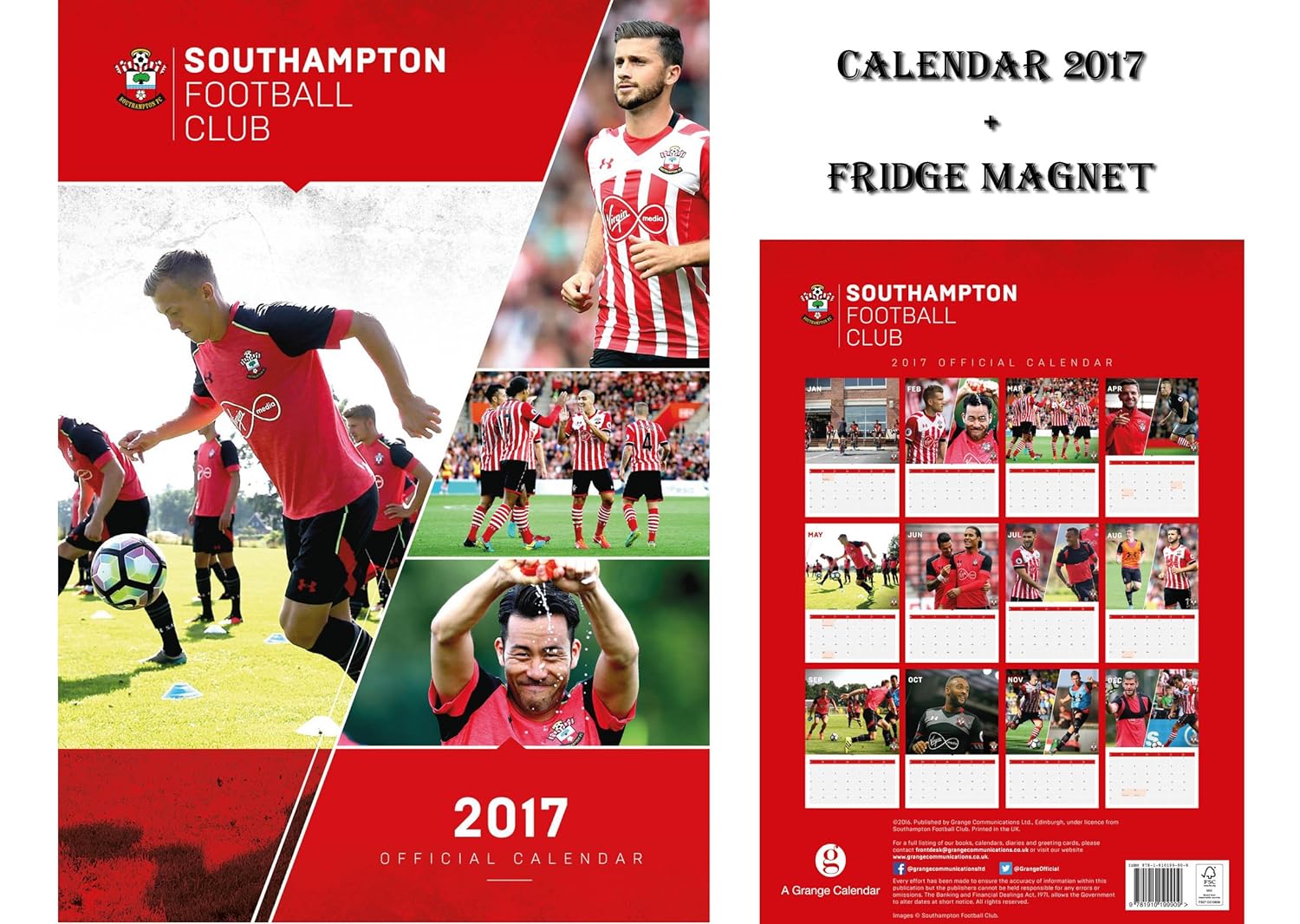 Southampton FC oficial calendario 2017 + Southampton FC Imán para ...