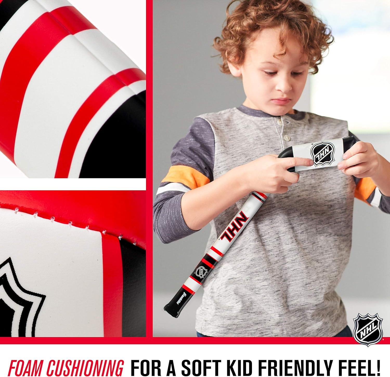 Franklin Sports Kids Knee Hockey Stick & Ball Set - NHL - Soft Sport : Hockey Equipment : Clothing