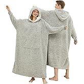 PJGGZ Snuggy Hooded Blanket for Adult, Wearable Blanket Hoodies for Women & Men Warm Cozy Sherpa Sweatshirt with Giant Pocket