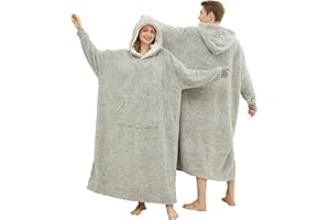 PJGGZ Snuggy Hooded Blanket for Adult, Wearable Blanket Hoodies for Women & Men Warm Cozy Sherpa Sweatshirt with Giant Pocket