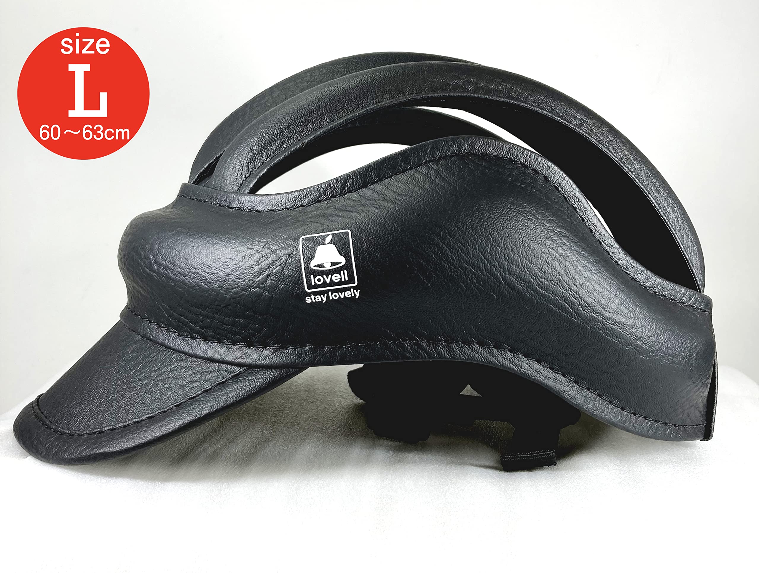 Label: Bicycle Head Protector, Headgear, Size S - M (20.5 - 24.8 inches (52 - 63 cm), Leather, Leather Style, Magnetic Buckle, Lightweight