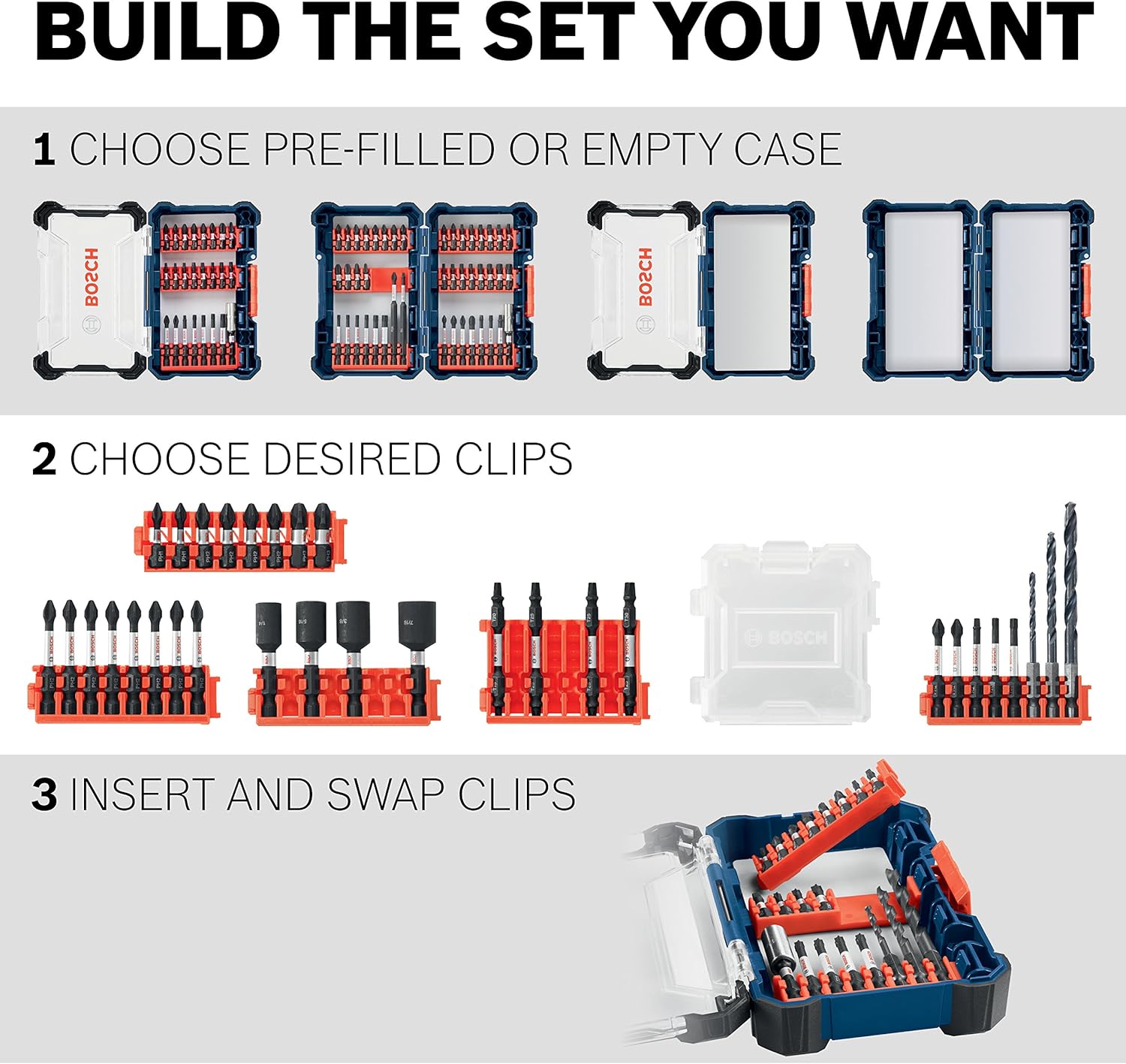 Bosch CCSTV208 8Piece Impact Tough Torx 2 Inch Power Bits with Clip for Custom Case System - - 