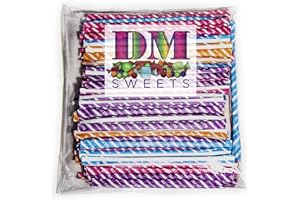 DM SWEETS Sour Filled Candy Straws - 8 oz (120 straws) of Sour Tropical Punch Orange Cherry Grape Powder Candy Straws