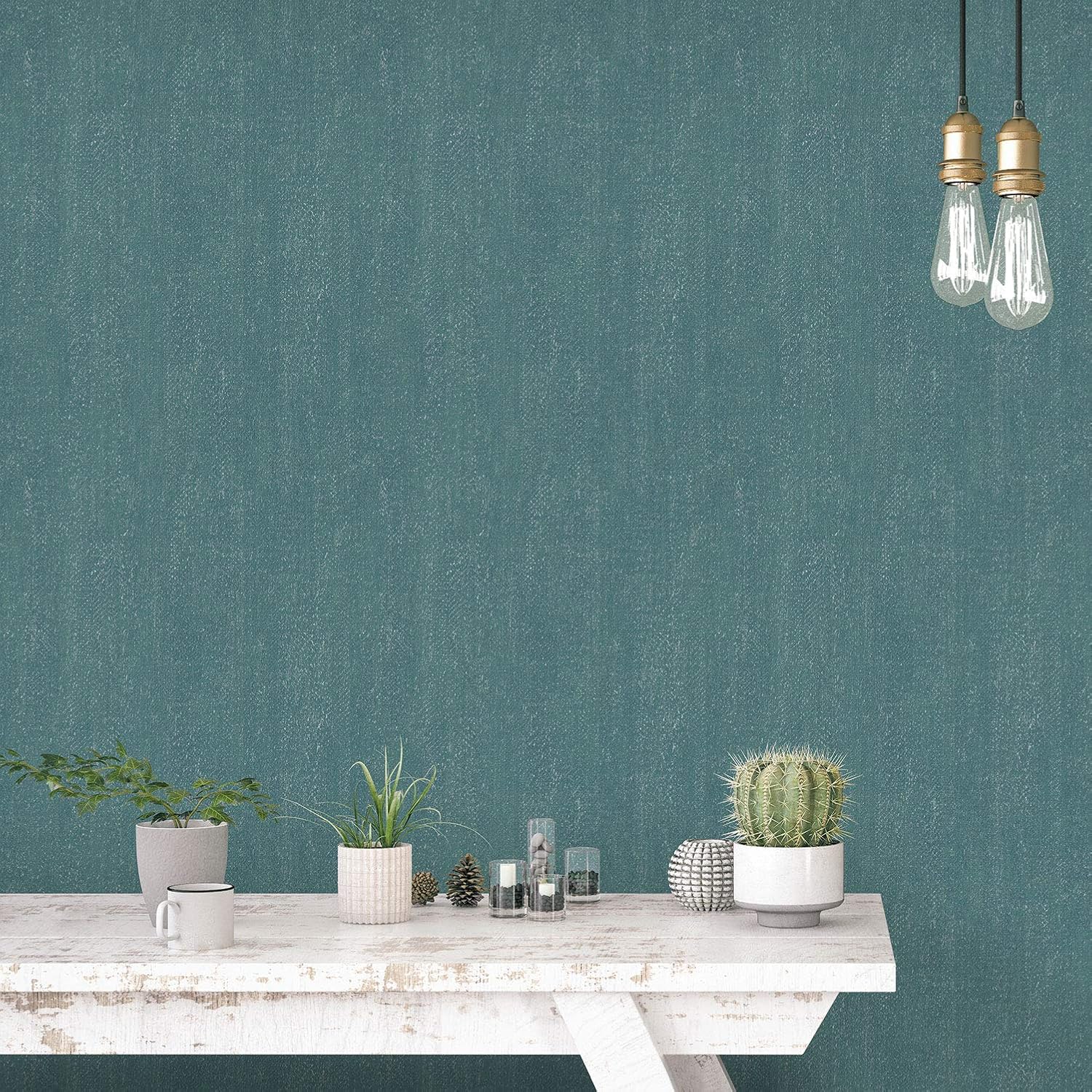 Galerie G67819 Ambiance, Leaf Emboss Design Wallpaper, Turquoise, 10m x 53cm - Image 3