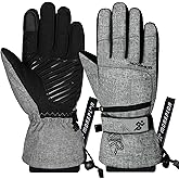 MORXPLOR Ski Snow Gloves for Men Women,3M Thinsulate Insulated Warm Winter Snowboard Windproof Winter Touchscreen Snowmobile Gloves for Cold Weather