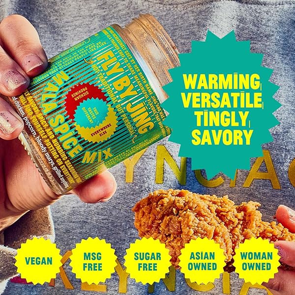 FLYBYJING MALA SPICE MIX, SPICY TINGLY WARM, VERSATILE AS A SEASONING, MARINADE, SPICE RUB AND MORE, ALL-NATURAL VEGAN GLUTEN FREE, UNIQUE BLEND OF SICHUAN PEPPER, SALT, SUGAR, SPICES 3.5OZ (PACK OF 1)