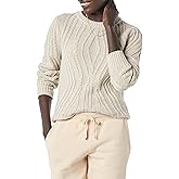 Amazon Essentials Women's 100% Cotton Crewneck Cable Sweater