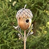 Copper Colored Birdhouse Garden Stakes (Acorn)