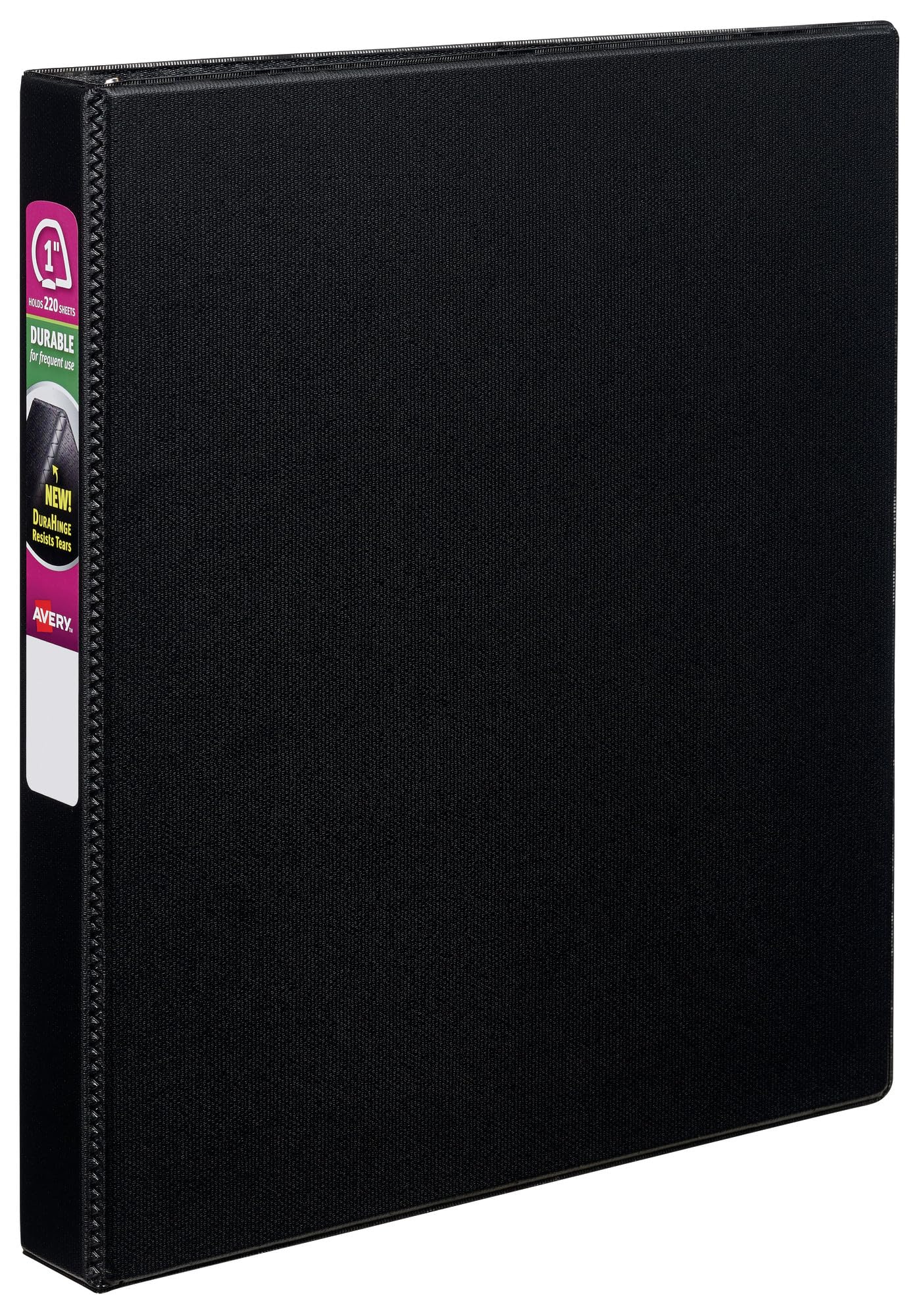 Avery 27250 Ring Binder Vinyl Black - Ring Binder (Vinyl, Black, 220 Sheets, 2.54 cm)