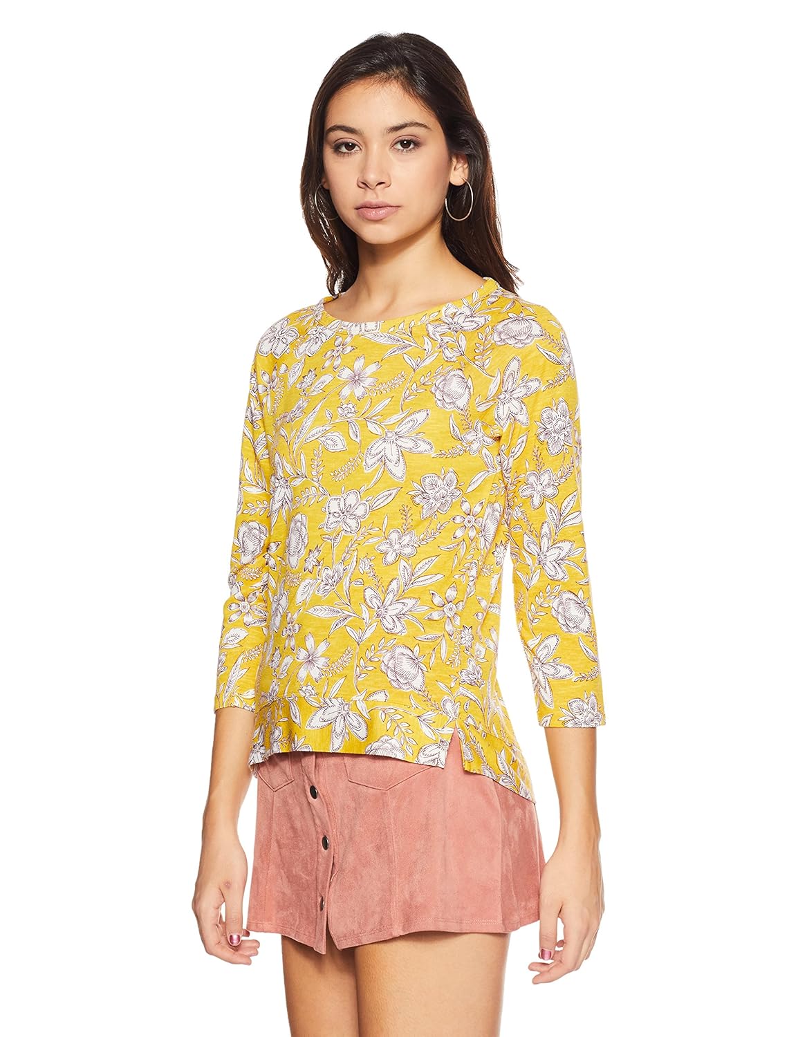 marks & spencer women's floral regular fit t-shirt