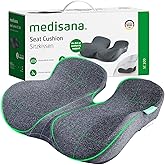 medisana Seat Cushion, SC 100 Seat Cushions for Office Chairs, Car Seat, Wheelchair - Sciatica & Tailbone & Coccyx Pain Relief Pillow for Driver Sedentary, Gift for Women Men(Size:18*14.6*3.54in-Grey)