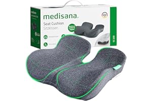 Medisana Seat Cushion, SC 100 Seat Cushions for Office Chairs, Car Seat, Wheelchair - Sciatica & Tailbone & Coccyx Pain Relief Pillow for Driver Sedentary, Christmas White Elephant Gifts for Adults