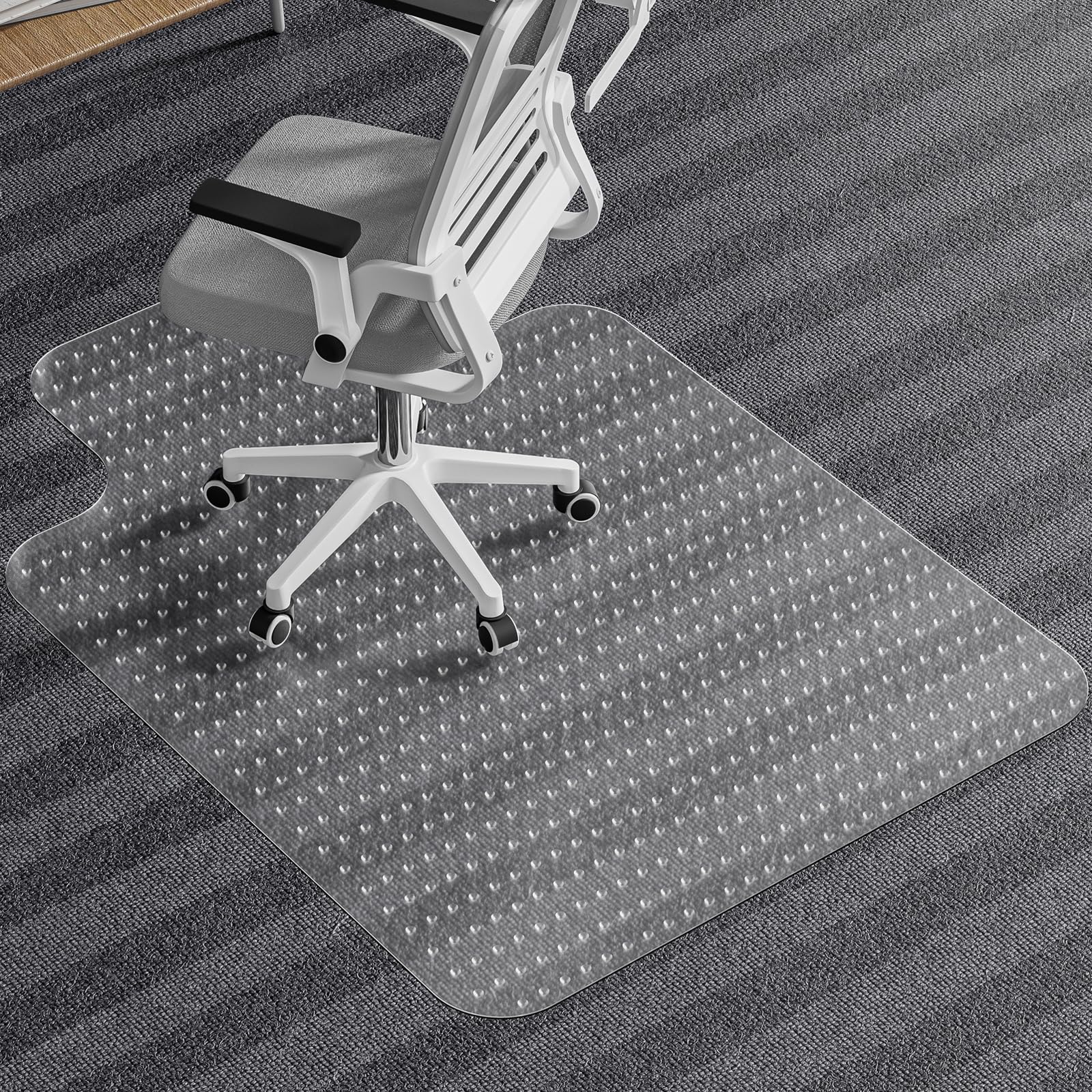 Photo 1 of ****SIMILA****Tonaus Chair Mat for Carpet, 48"×36" Desk Chair Mat for Home Computer Desk Rolling Chair, Transparent Carpet Floors 2.2mm Thick T-Shape Floor Protection with Non-Slip Studded for Low Pile Carpets