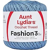 Coats Crochet 182-175 Aunt Lydia's Fashion Crochet, Cotton Size 3, Warm Blue