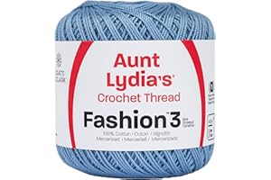 RED HEART Coats Crochet Aunt Lydia's Fashion Crochet, Cotton Size 3, Warm Blue