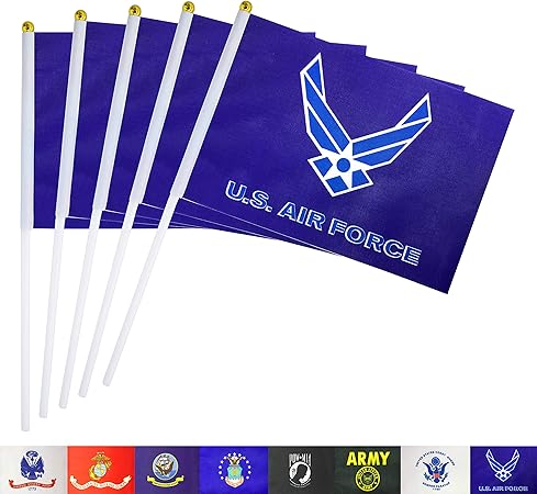 Amazon Com Tsmd Us Air Force Wings Stick Flag 50 Pack Small Mini