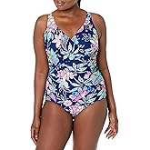 Shirred Front Surplice One Piece Swimsuit