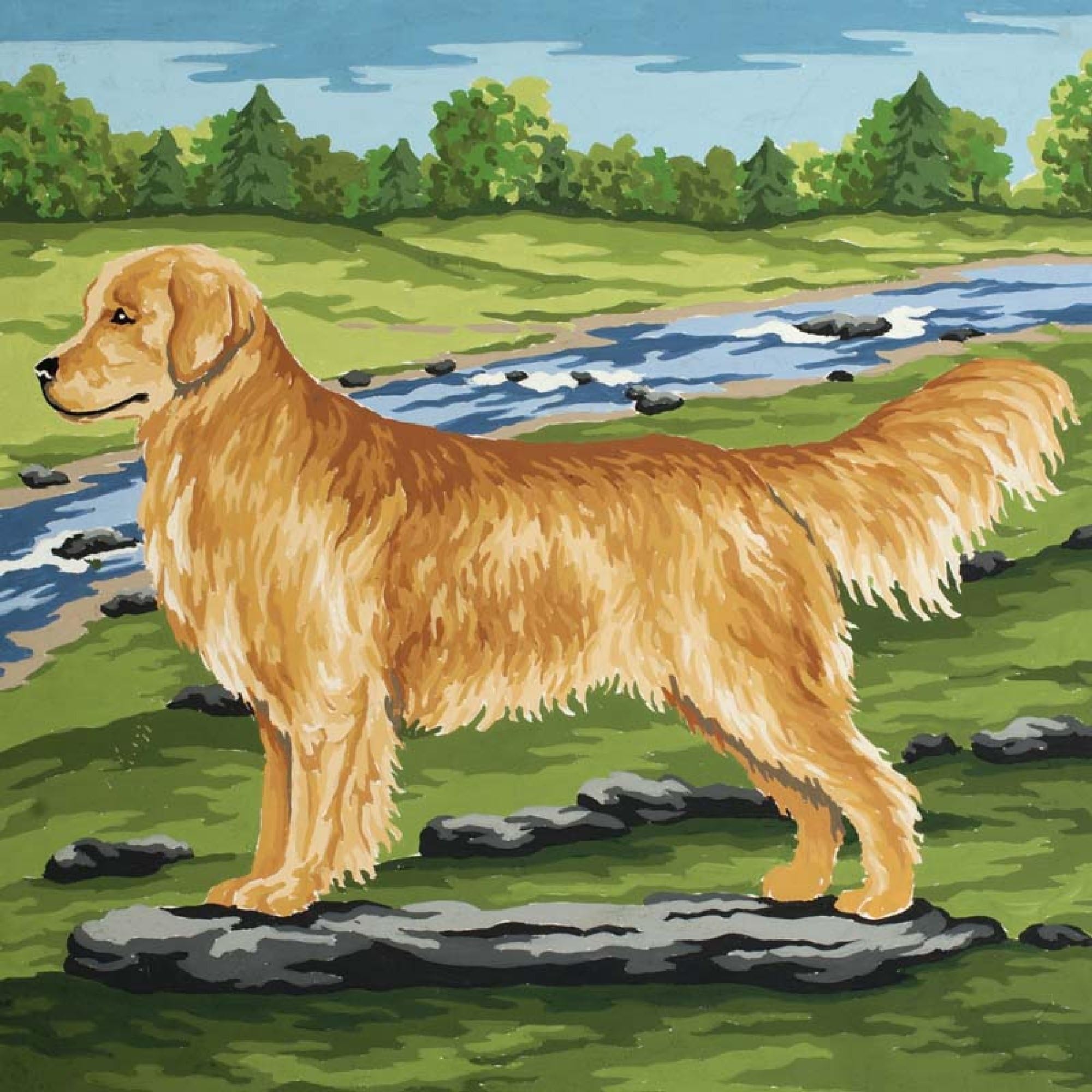 Grafitec Printed Tapestry/Needlepoint Kit โ Golden Retriever